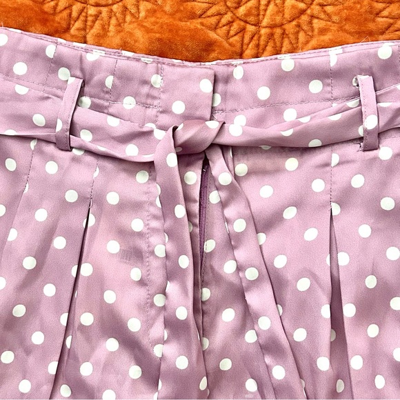 ZARA Purple Polka Dot High Waisted Shorts Size S - Picture 3 of 6